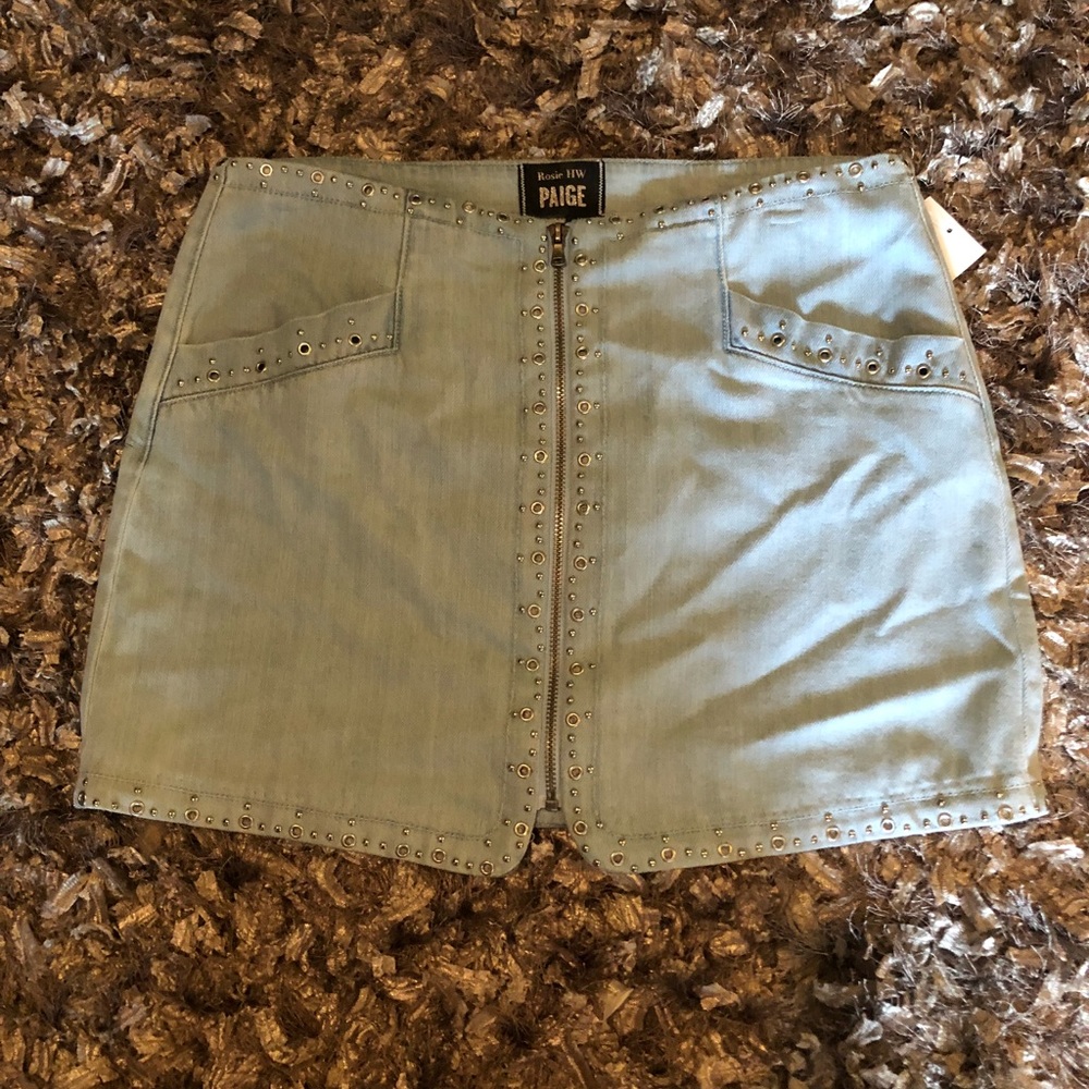 NWT Paige x Rosie HW embellished denim skirt - Picture 8 of 8